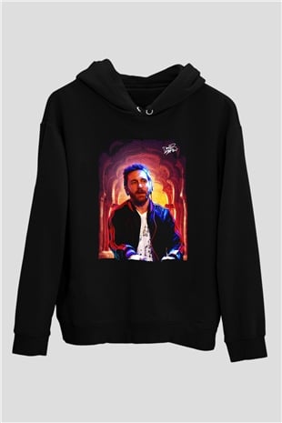 David Guetta Siyah Unisex Kapüşonlu Sweatshirt