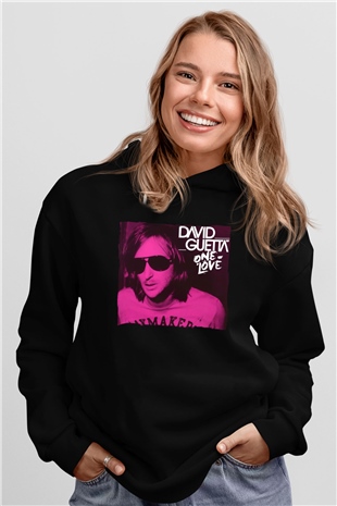 David Guetta Siyah Unisex Kapüşonlu Sweatshirt