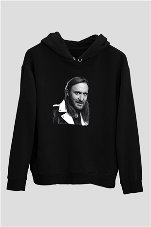 David Guetta Siyah Unisex Kapüşonlu Sweatshirt