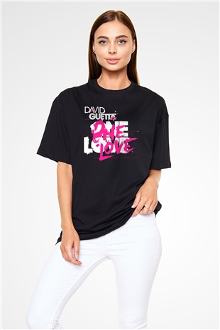 David Guetta Siyah Unisex Oversize Tişört T-Shirt