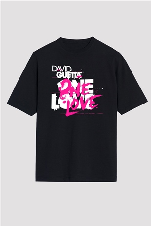 David Guetta Siyah Unisex Oversize Tişört T-Shirt