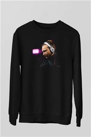 David Guetta Siyah Unisex Sweatshirt