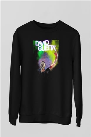 David Guetta Siyah Unisex Sweatshirt