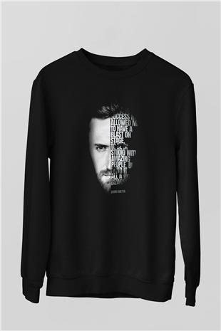 David Guetta Siyah Unisex Sweatshirt