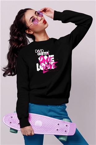 David Guetta Siyah Unisex Sweatshirt