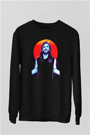 David Guetta Siyah Unisex Sweatshirt