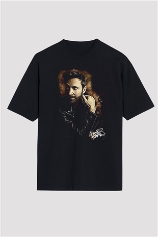 David Guetta Siyah Oversize Tişört Oversize T-shirt - TişörtFabrikası