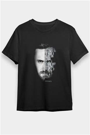 David Guetta Siyah Unisex Tişört T-Shirt - TişörtFabrikası