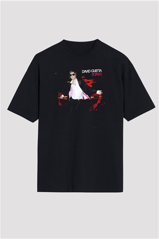David Guetta Siyah Oversize Tişört Oversize T-shirt - TişörtFabrikası