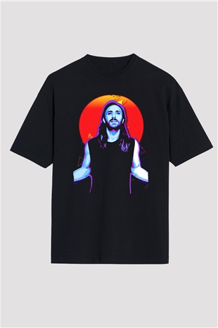 David Guetta Siyah Oversize Tişört Oversize T-shirt - TişörtFabrikası