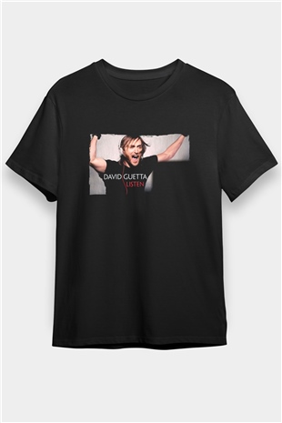 David Guetta Siyah Unisex Tişört T-Shirt - TişörtFabrikası