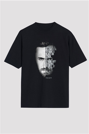 David Guetta Siyah Oversize Tişört Oversize T-shirt - TişörtFabrikası