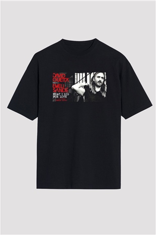 David Guetta Siyah Oversize Tişört Oversize T-shirt - TişörtFabrikası