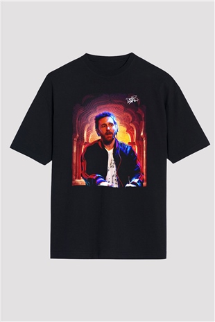 David Guetta Siyah Oversize Tişört Oversize T-shirt - TişörtFabrikası