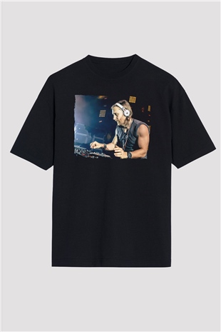 David Guetta Siyah Oversize Tişört Oversize T-shirt - TişörtFabrikası