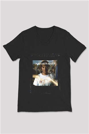 David Guetta Siyah Unisex V Yaka Tişört