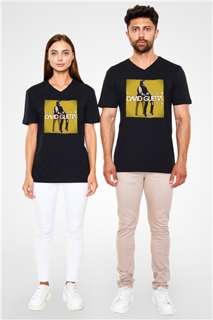 David Guetta Siyah Unisex V Yaka Tişört