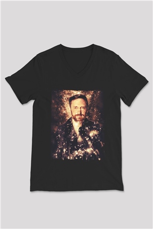 David Guetta Siyah Unisex V Yaka Tişört