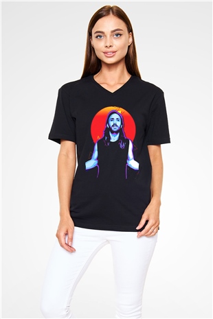 David Guetta Siyah Unisex V Yaka Tişört
