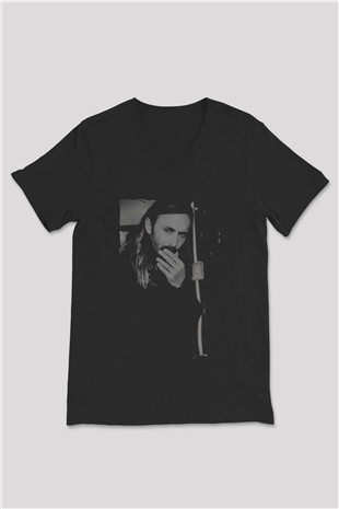 David Guetta Siyah Unisex V Yaka Tişört