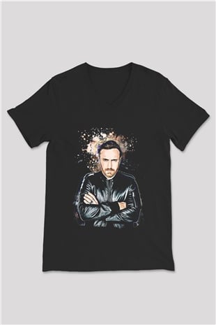 David Guetta Siyah Unisex V Yaka Tişört