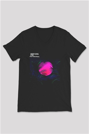 David Guetta Siyah Unisex V Yaka Tişört