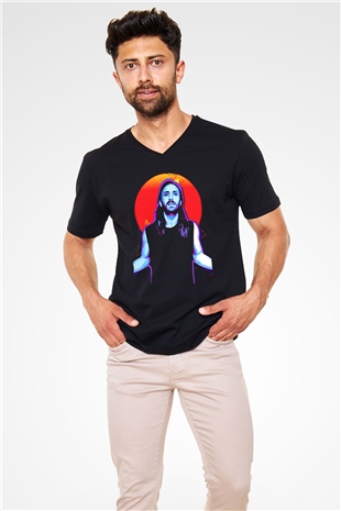 David Guetta Siyah Unisex V Yaka Tişört