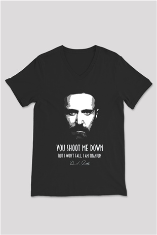 David Guetta Siyah Unisex V Yaka Tişört