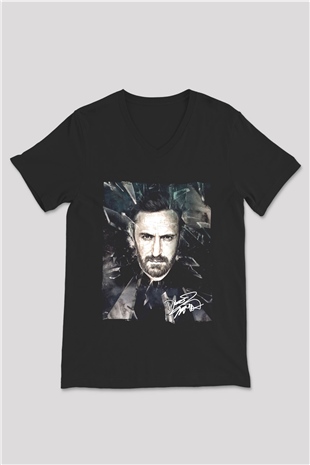 David Guetta Siyah Unisex V Yaka Tişört