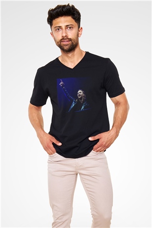 David Guetta Siyah Unisex V Yaka Tişört