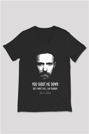 David Guetta Siyah Unisex V Yaka Tişört