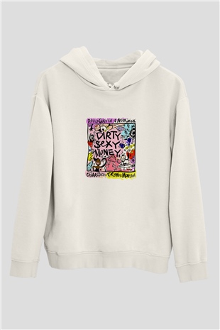David GuettaBaskılı Beyaz Hoodie