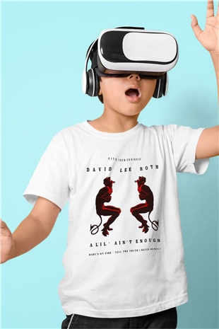 David Lee Roth Band Baskılı Beyaz Unisex Çocuk Tişört