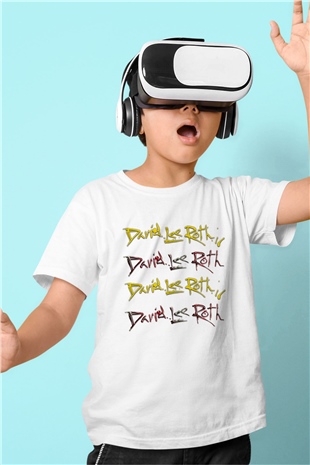 David Lee Roth Band Baskılı Beyaz Unisex Çocuk Tişört