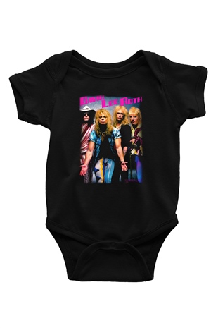 David Lee Roth Band Baskılı Siyah Bebek Body - Zıbın