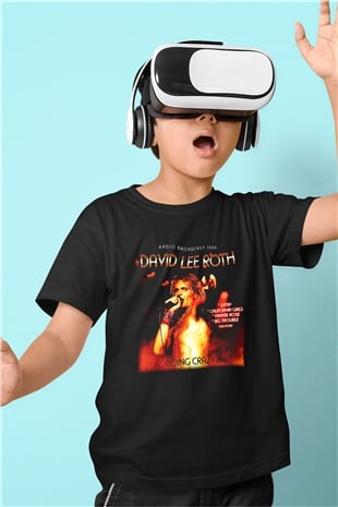 David Lee Roth Band Baskılı Siyah Unisex Çocuk Tişört