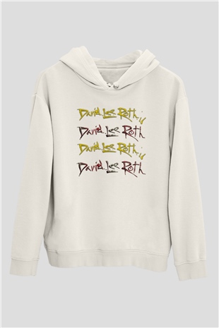 David Lee Roth Band Beyaz Unisex Kapşonlu Sweatshirt