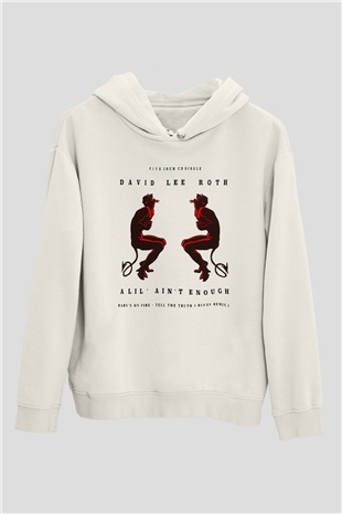 David Lee Roth Band Beyaz Unisex Kapşonlu Sweatshirt