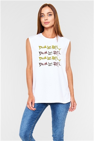 David Lee Roth Band Beyaz Unisex Kolsuz Tişört