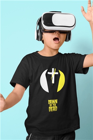 Dawn of the Dead Baskılı Siyah Unisex Çocuk Tişört