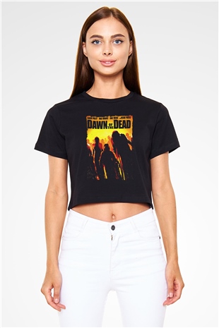 Dawn of the Dead Siyah   Crop Top Tişört