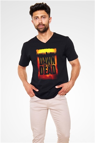 Dawn of the Dead Siyah Unisex  V Yaka Tişört