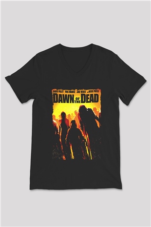 Dawn of the Dead Siyah Unisex  V Yaka Tişört