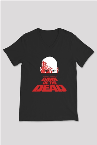 Dawn of the Dead Siyah Unisex  V Yaka Tişört