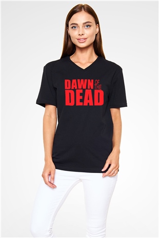 Dawn of the Dead Siyah Unisex V Yaka Tişört