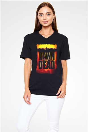 Dawn of the Dead Siyah Unisex  V Yaka Tişört