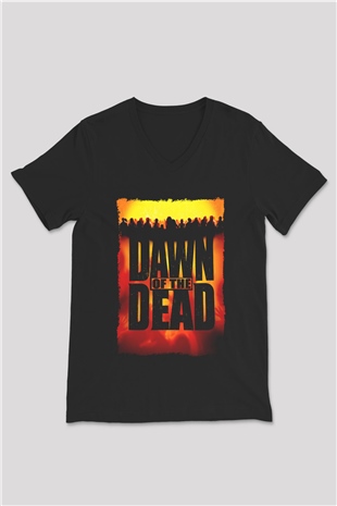 Dawn of the Dead Siyah Unisex  V Yaka Tişört
