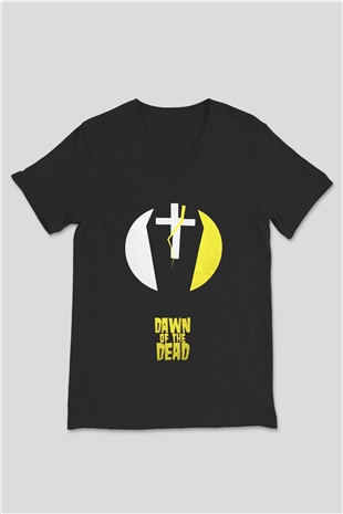 Dawn of the Dead Siyah Unisex V Yaka Tişört
