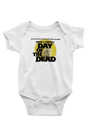 Day of the Dead Baskılı Beyaz Unisex Bebek Body - Zıbın