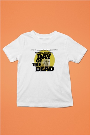 Day of the Dead Baskılı Beyaz Unisex Çocuk Tişört